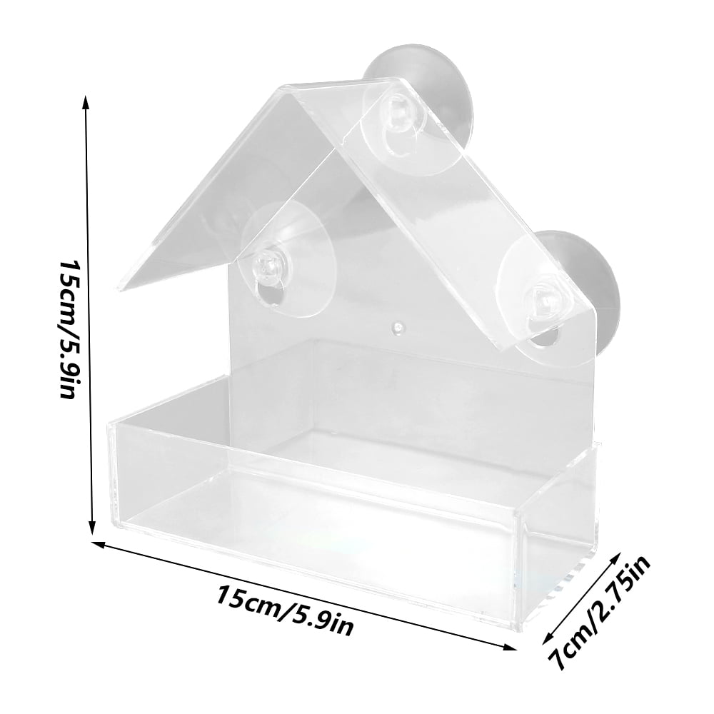 Willstar Bird Feeder Wild Bird Seed Feeder Removable Window Suction Cups Hanging Clear Viewing Feed Tray