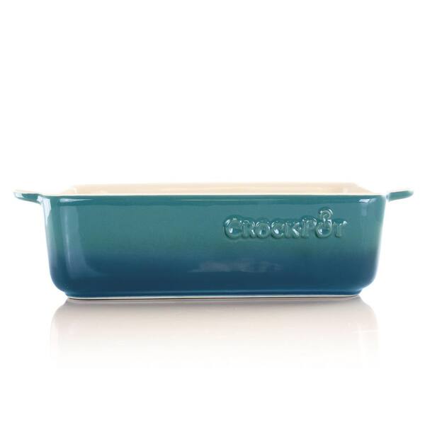 Artisan 1.25 qt. Gradient Teal Rectangular Stoneware Bake Pan