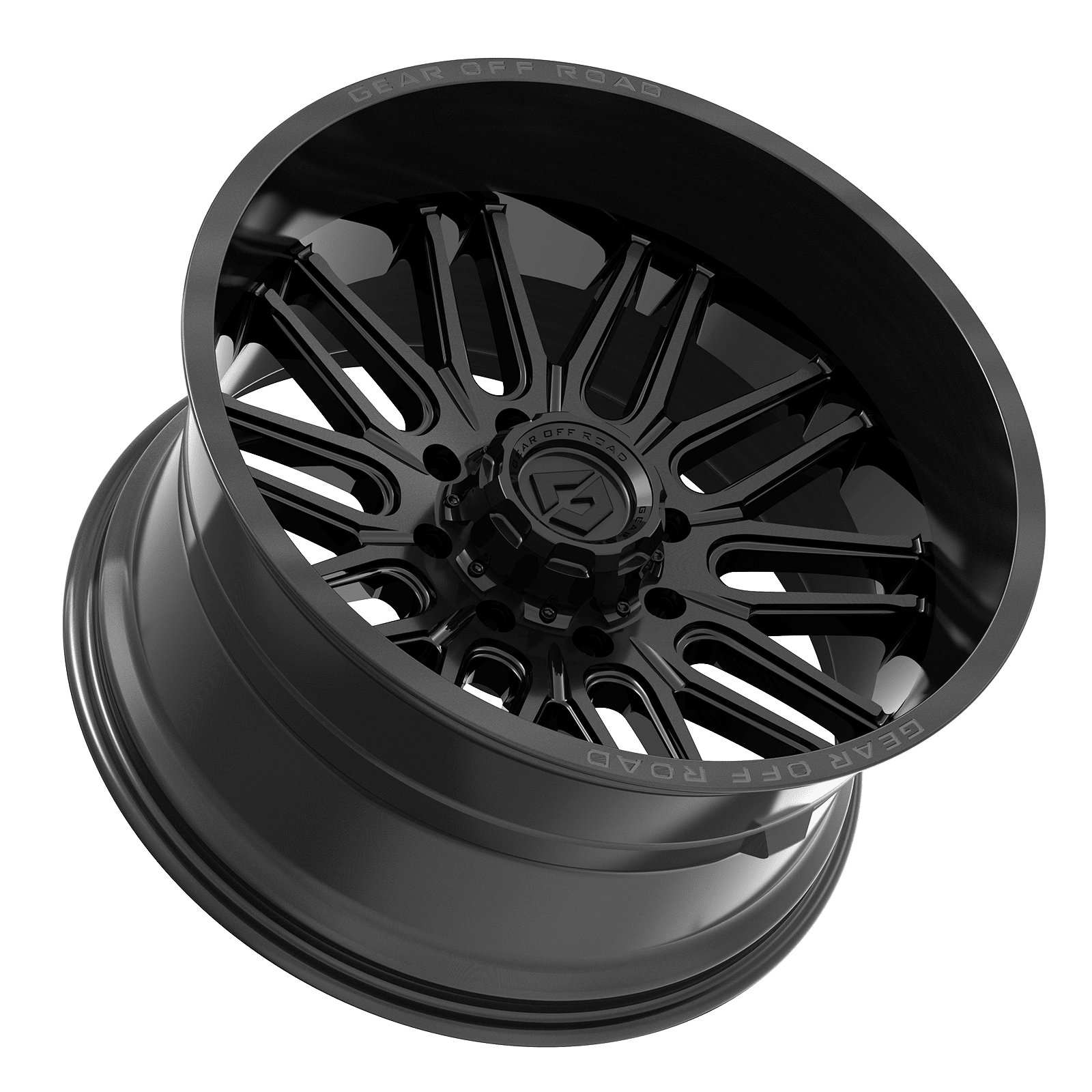 Gear Off Road 766B 766B-2128944 20X12 8X180 (-44) G/A 766B (HB 124.3) Gloss Black w/Lip Logo A261003