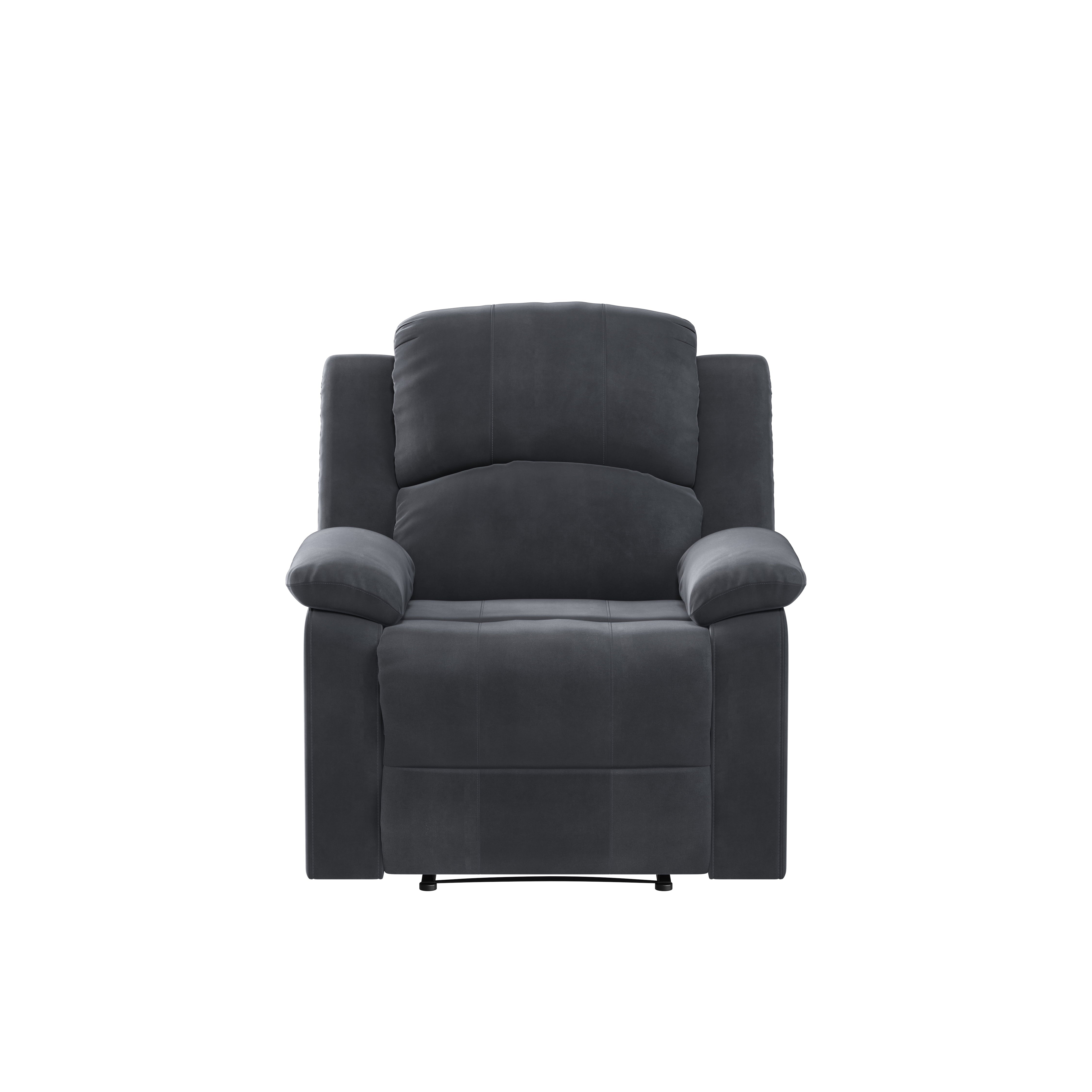 Lifestyle Solutions Reynolds Manual Standard Recliner, Slate Gray Microfiber