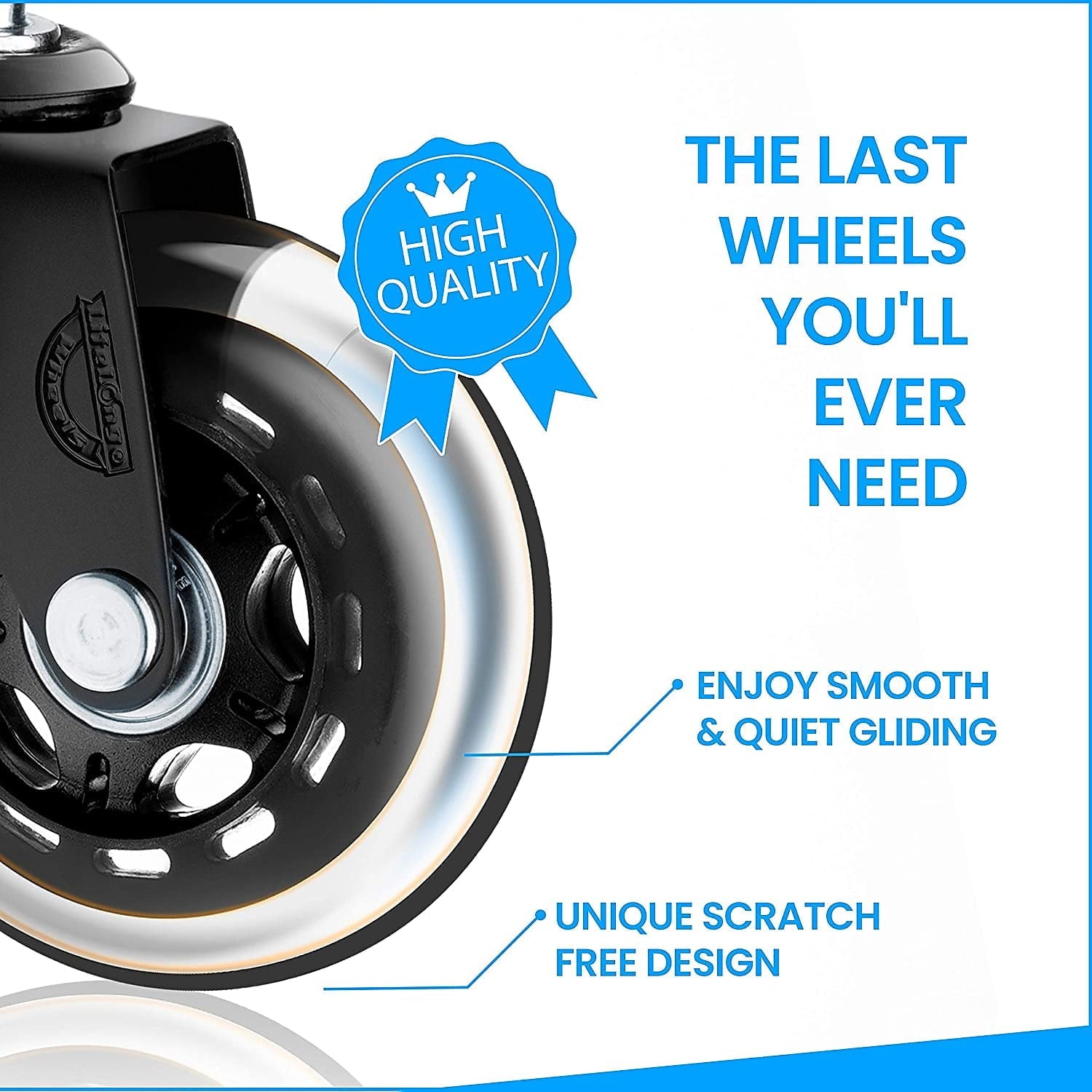 Lifelong Wheels Lifelong Office Chair Casters Replacement Chair Wheels Rollerblade Style 5/Set