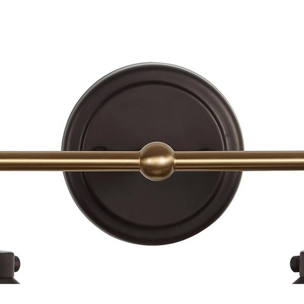 July 26.5 in. 3-Light Oil Rubbed Bronze/Brass Gold Metal Vanity Light