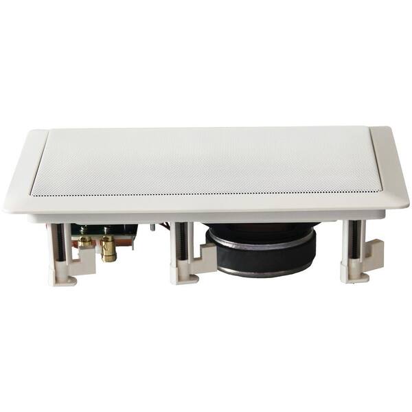 150W 6.5 in. Weather-Resistant In-Wall Speakers with Pivoting Tweeters- Metal and Cloth Grills