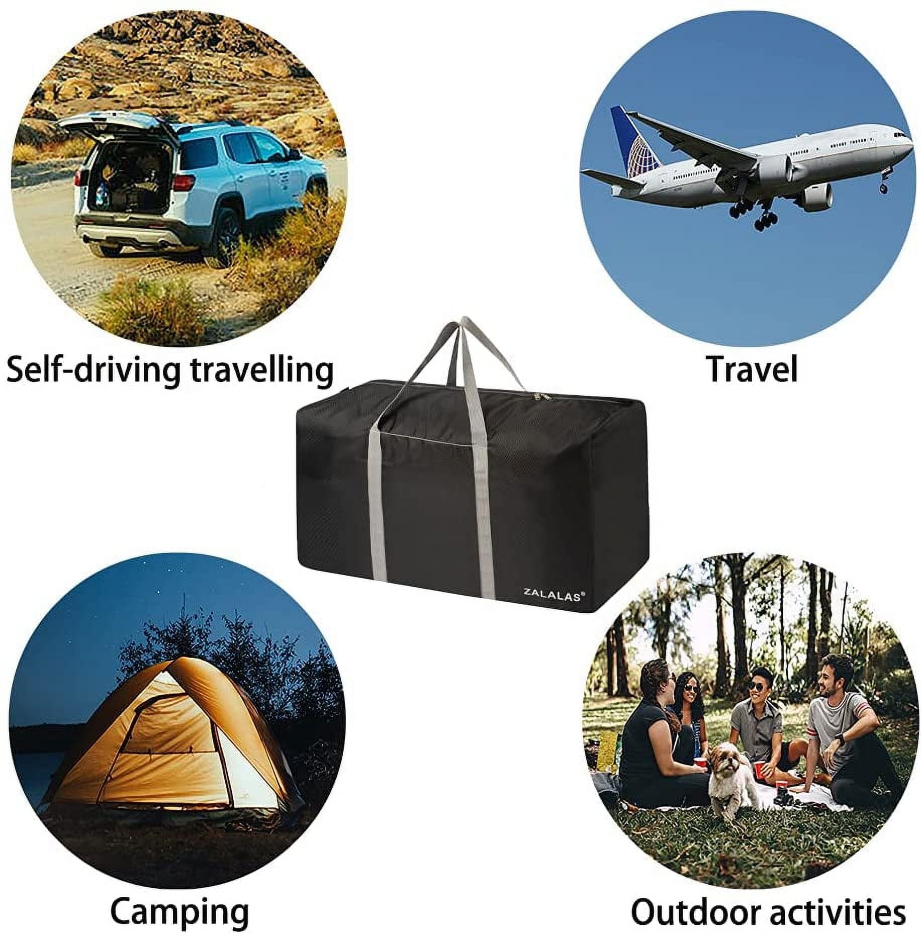 ZALALAS Travel Duffle Bag,96L Extra Large Duffel Bag Lightweight,Waterproof Bag for Men Women,Black