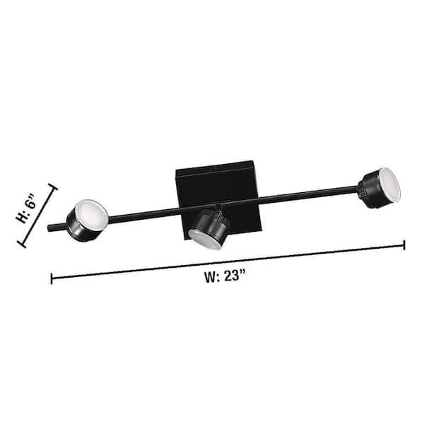 Armento 1 ft. 3-Light Black Integrated LED Fixed Track Lighting Kit
