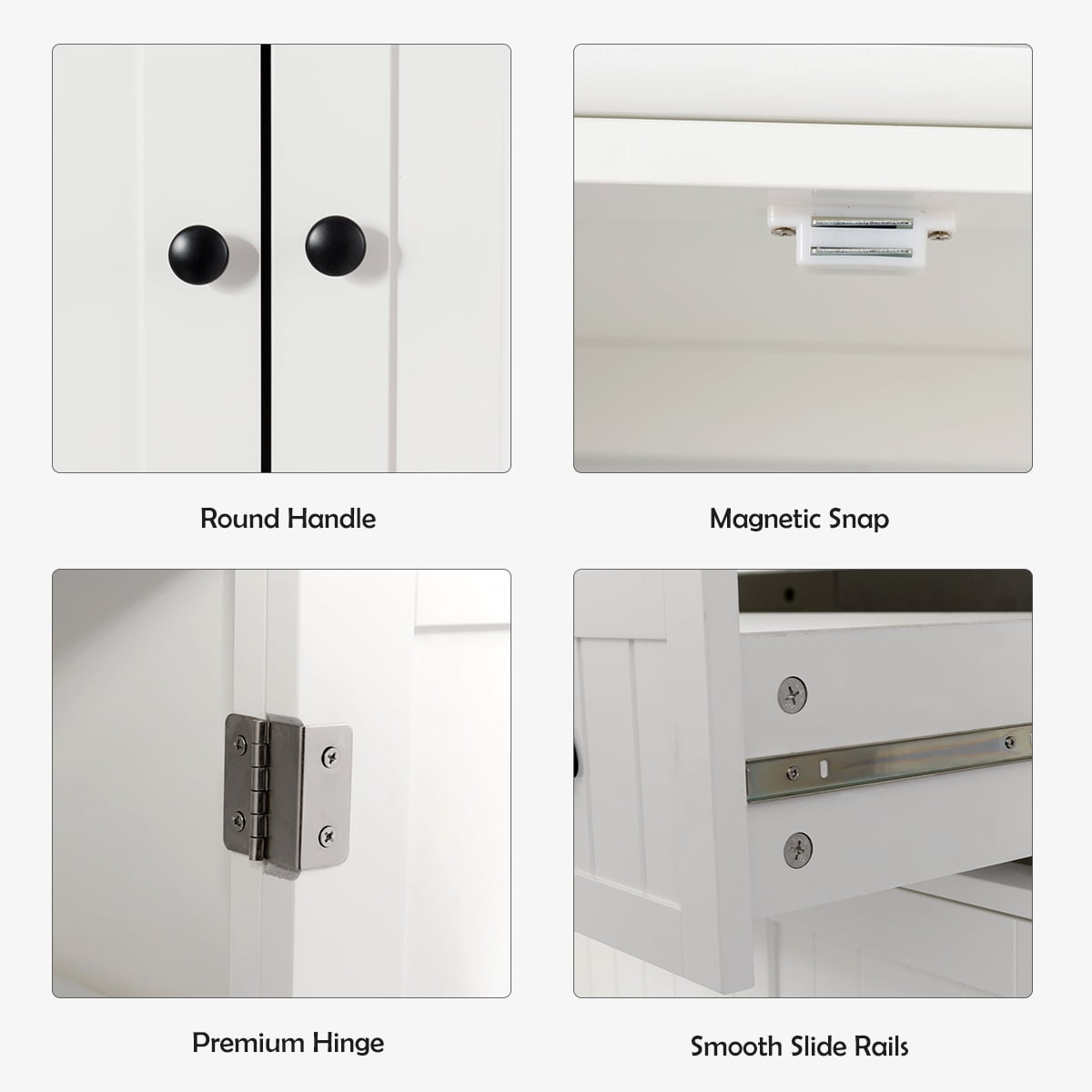 Gymax Kitchen Cabinet Pantry Cupboard Freestanding W/Adjustable Shelves White