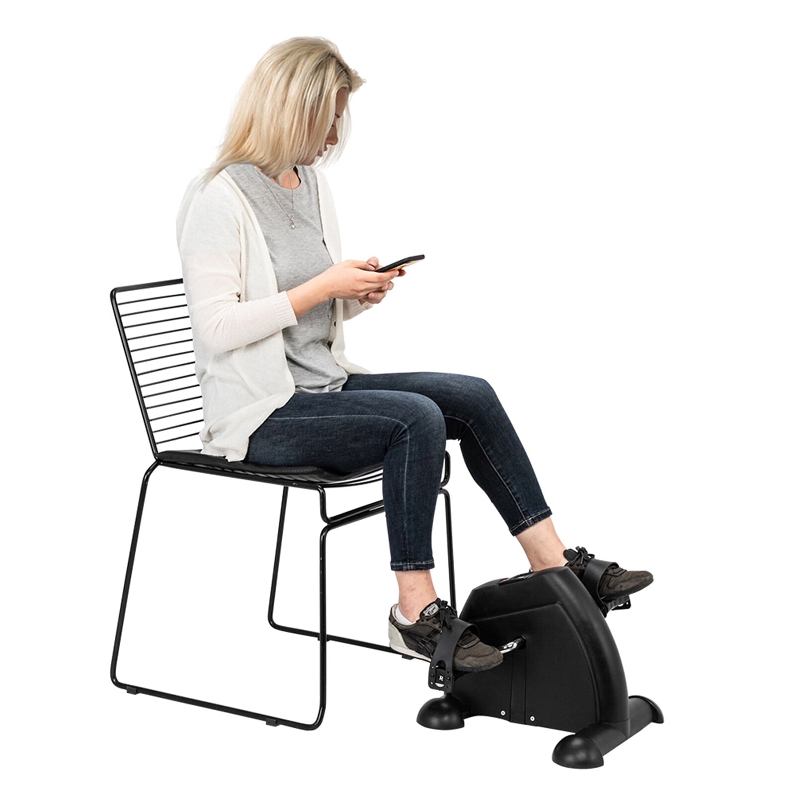 WILLED Under Desk Bike Pedal Exerciser, Mini Exercise Bike Portable Peddler Sitting for Seniors with LCD Display Foot Cycle Arm & Leg Bike Pedals Exerciser with Anti-Skid Mat for Home Office