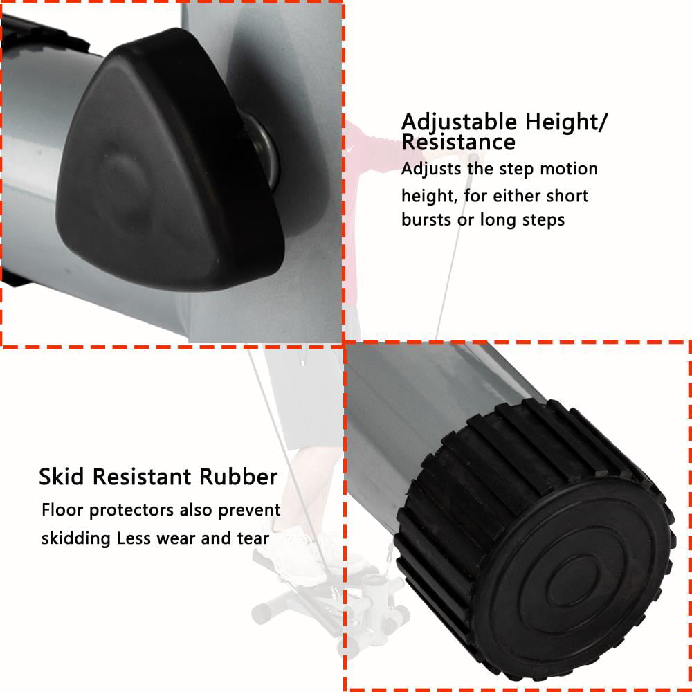 Ktaxon Air Climber Stair Stepper Exerciser Machine, Aerobic Fitness Step Cardio Equipment, with Resistance Bands, Home Gym Use