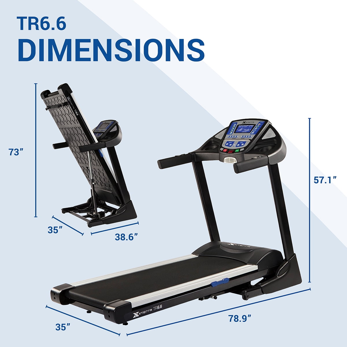 XTERRA Fitness TR6.6 Folding Treadmill with Heart Rate Chest Strap