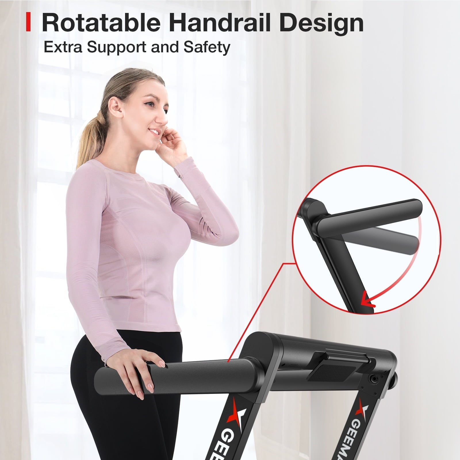 GEEMAX 3.0HP 2 in 1 Dual Display Folding Treadmill Under Desk Treadmill W/APP and 12 Pre-Set Fitness Exercise Programs & Remote Control Electric Treadmill Jogging Machine , 265 lb Capacity 0.6-7.5MPH