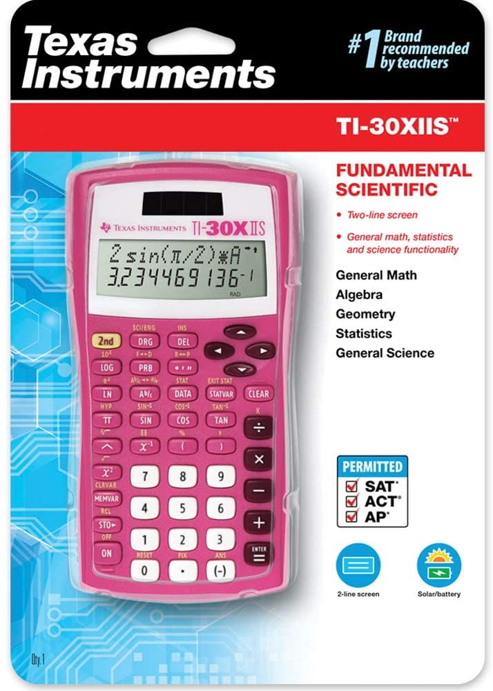 texas instruments ti-30x iis 2-line scientific calculator, pink