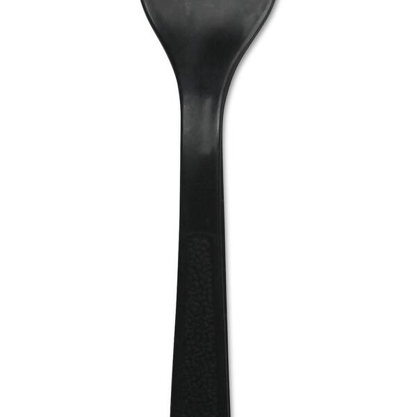 Black Heavyweight Disposable Polypropylene Forks (1000-Carton)