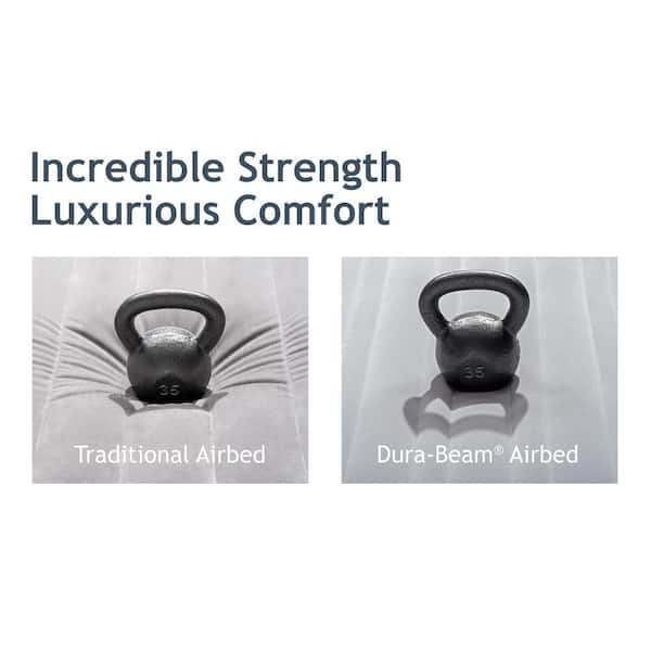 Twin Size Dura Beam Comfort Plus Airbed Mattress with Built-In Pump