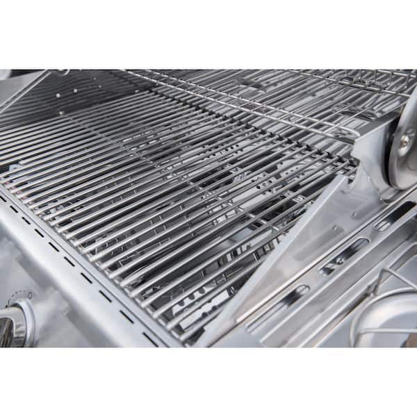 4-Burner Propane Gas Grill in Red with Side Burner