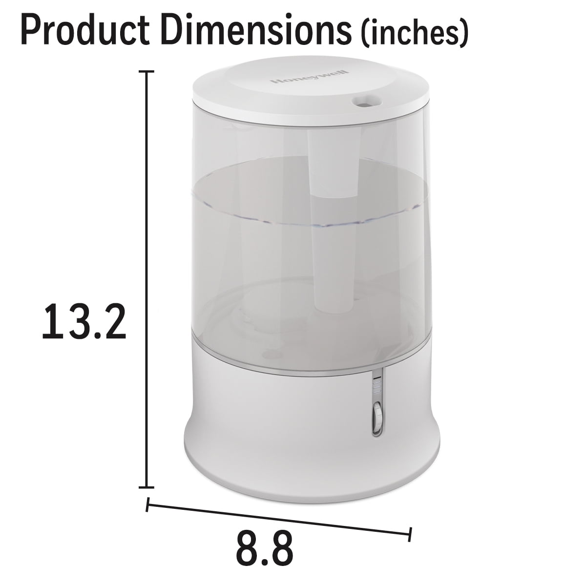 Honeywell Ultra Quiet Cool Mist Humidifier, 400 sq ft, White, HUL233W