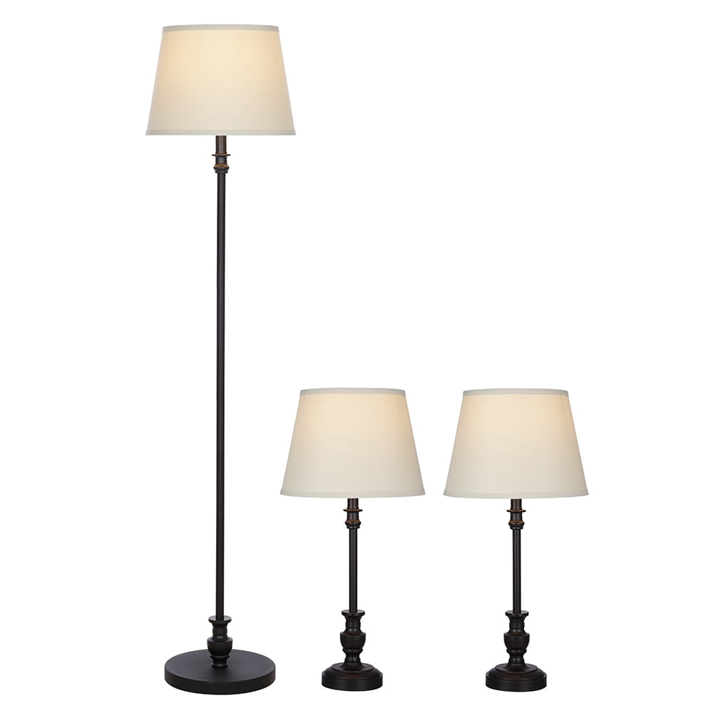 Better Homes & Gardens Traditional 3-Piece Lamp Set, Bronze Finish