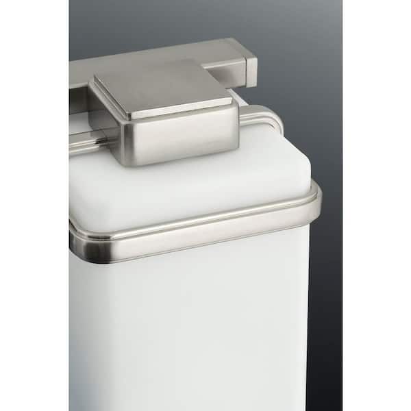 Metric Collection 4-Light Brushed Nickel Etched/Painted White Inside Glass Coastal Bath Vanity Light