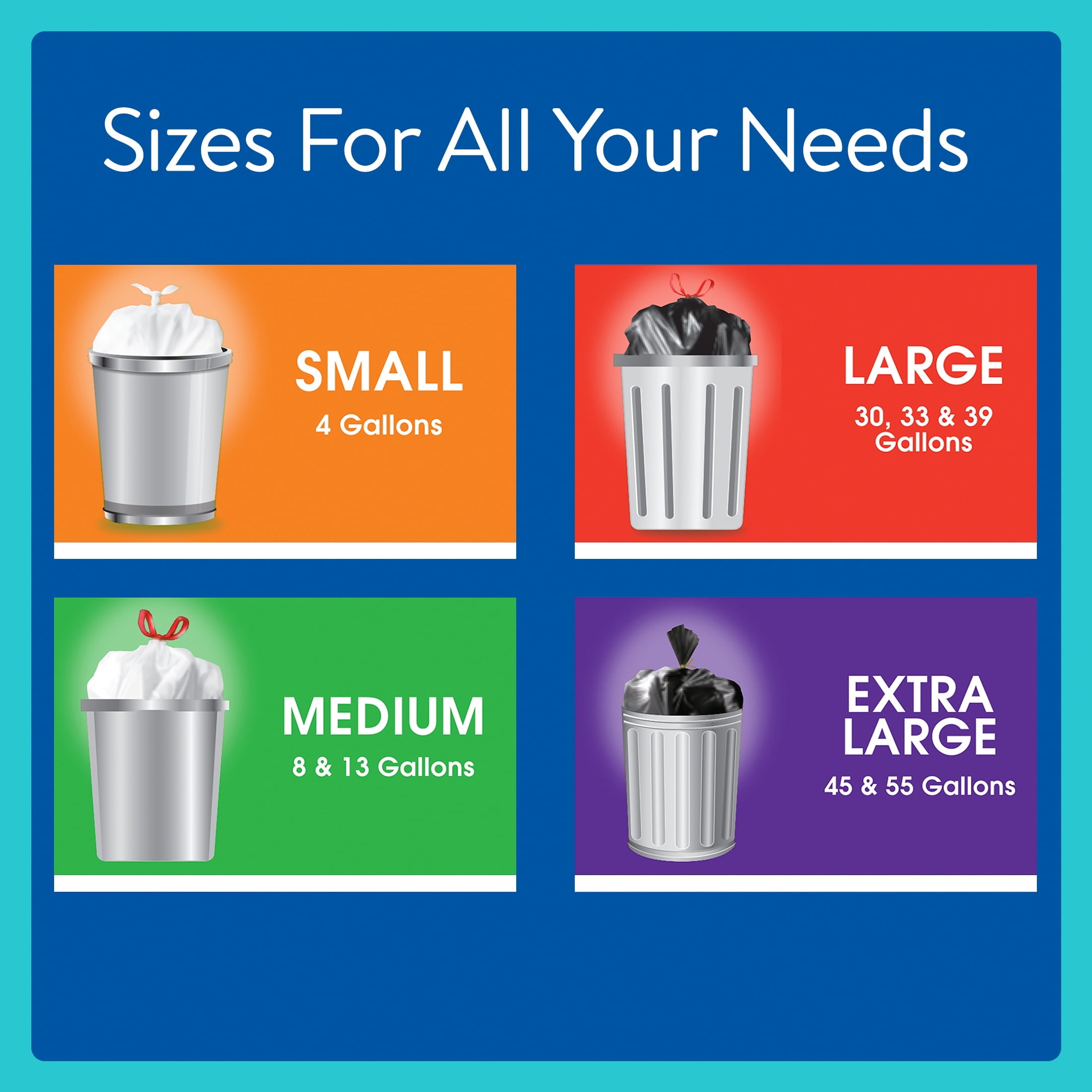 Great Value Small Trash Flap Tie Bags, 4 Gallon, 40 Count