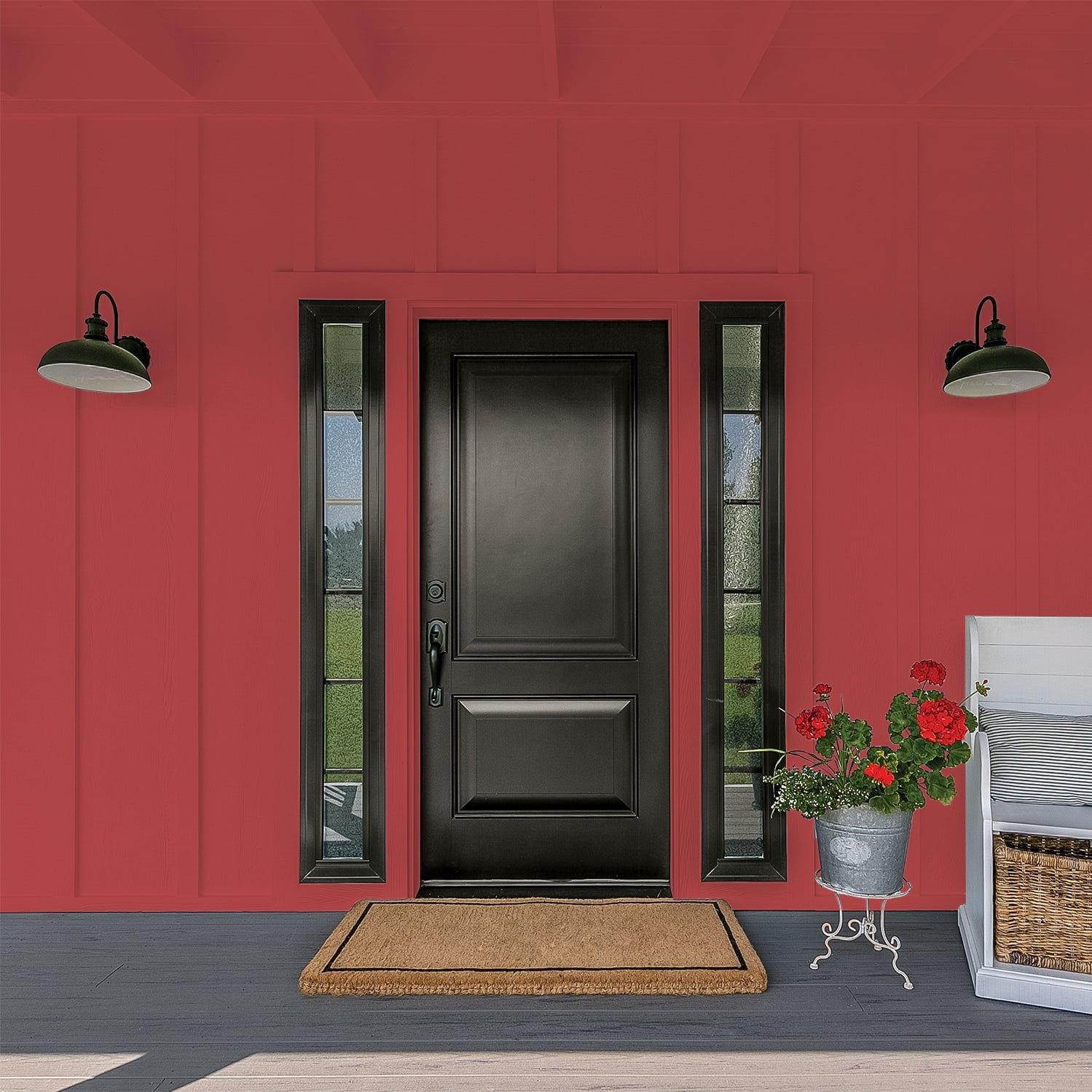 Glidden Fundamentals Exterior Paint Blaze / Red, Flat, 1 Gallon