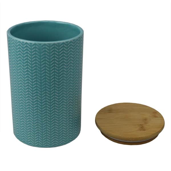 Wave Turquoise Large Ceramic Canister