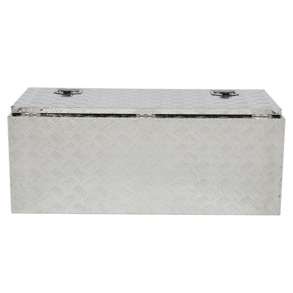 42 in. Silver Diamond Plate Aluminum Underbody Truck Tool Box Double Lock with Key