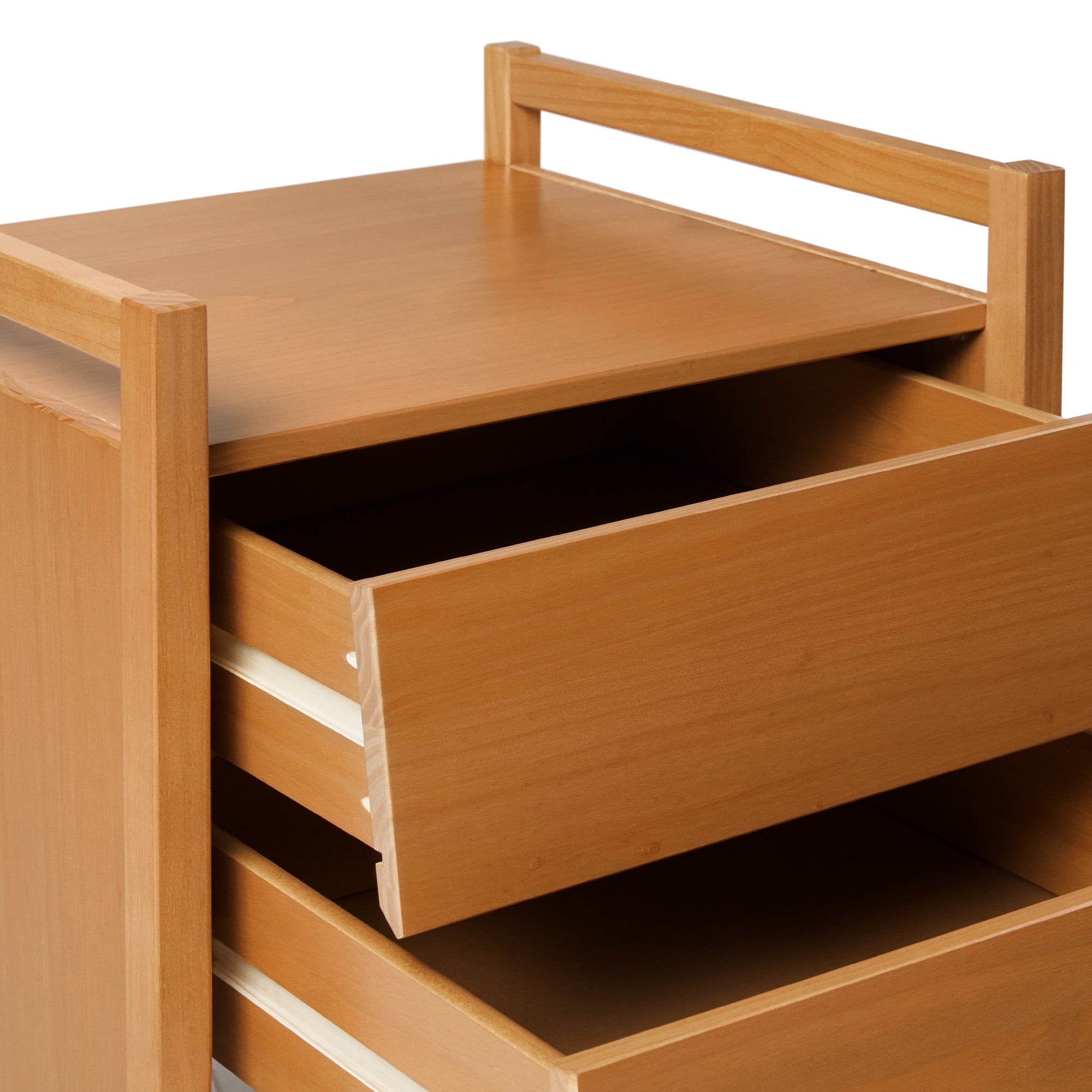 Walker Edison Mid-Century Modern Solid Wood 2-Drawer Nightstand, Caramel