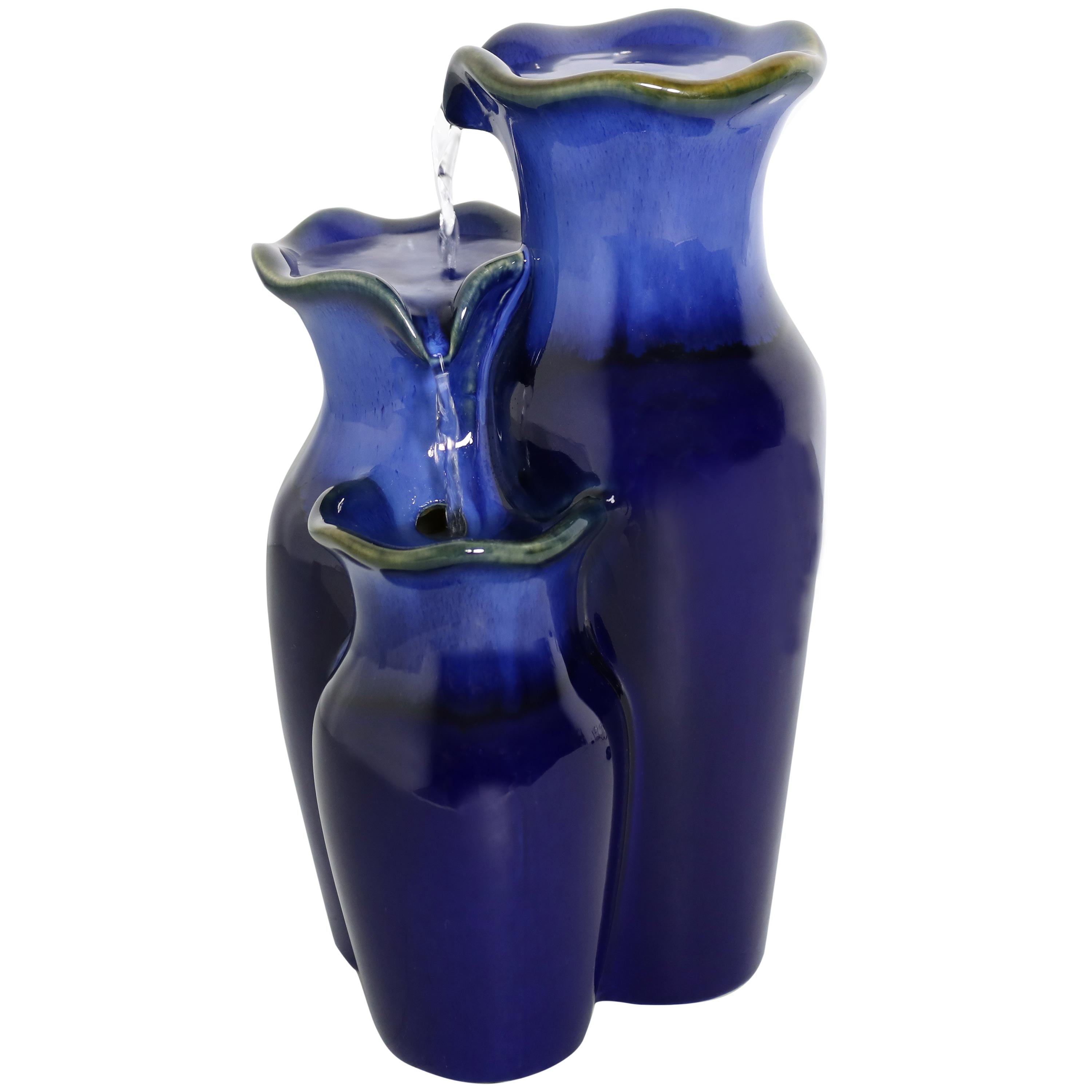 Sunnydaze Indoor Decorative Smooth Ceramic Glazed Pitchers Desktop Tabletop Water Fountain - 11