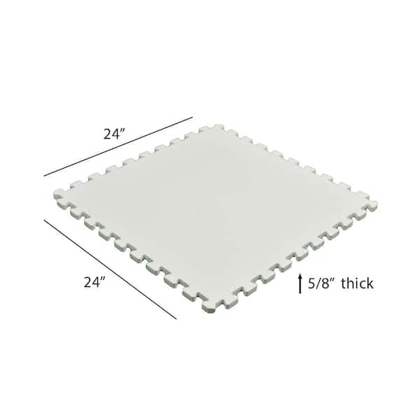 Premium White 24 in. W x 24 in. L Foam Kids and Gym Interlocking Tiles (58.1 sq. ft.) (15-Pack)