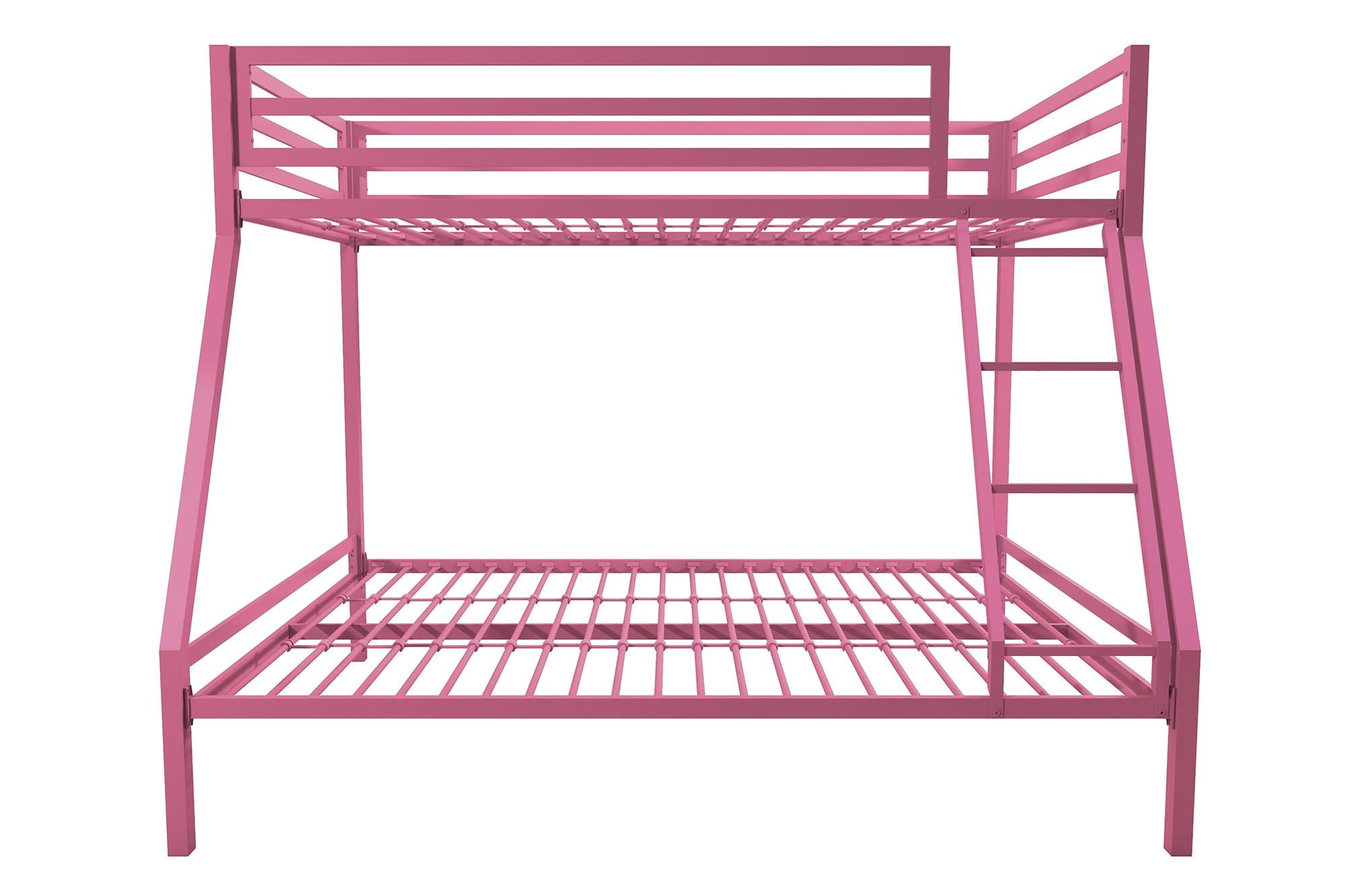 Mainstays Premium Twin over Full Metal Bunk Bed, Pink