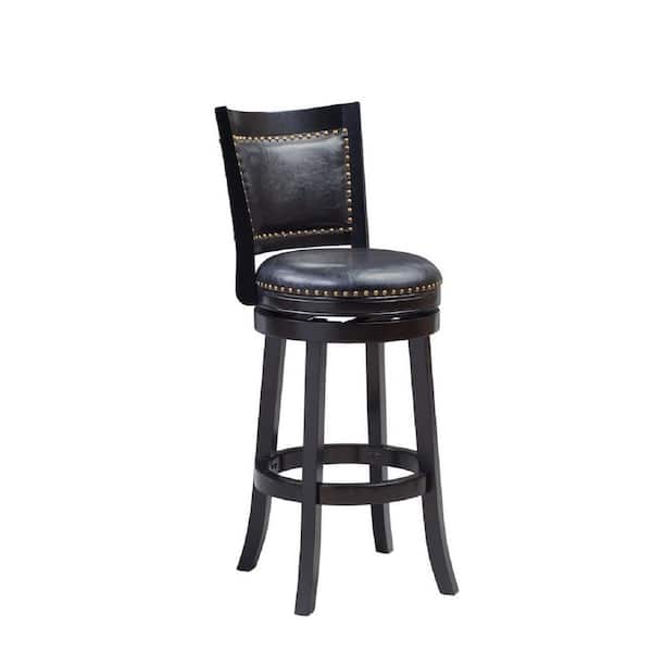 Bristol 29 in. Black Swivel Cushioned Bar Stool