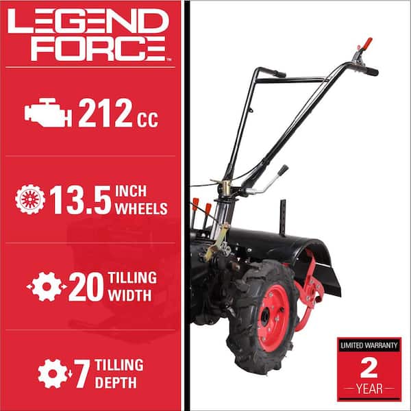 20 in. 212 cc Gas Rear Tine Tiller, Forward/Reverse