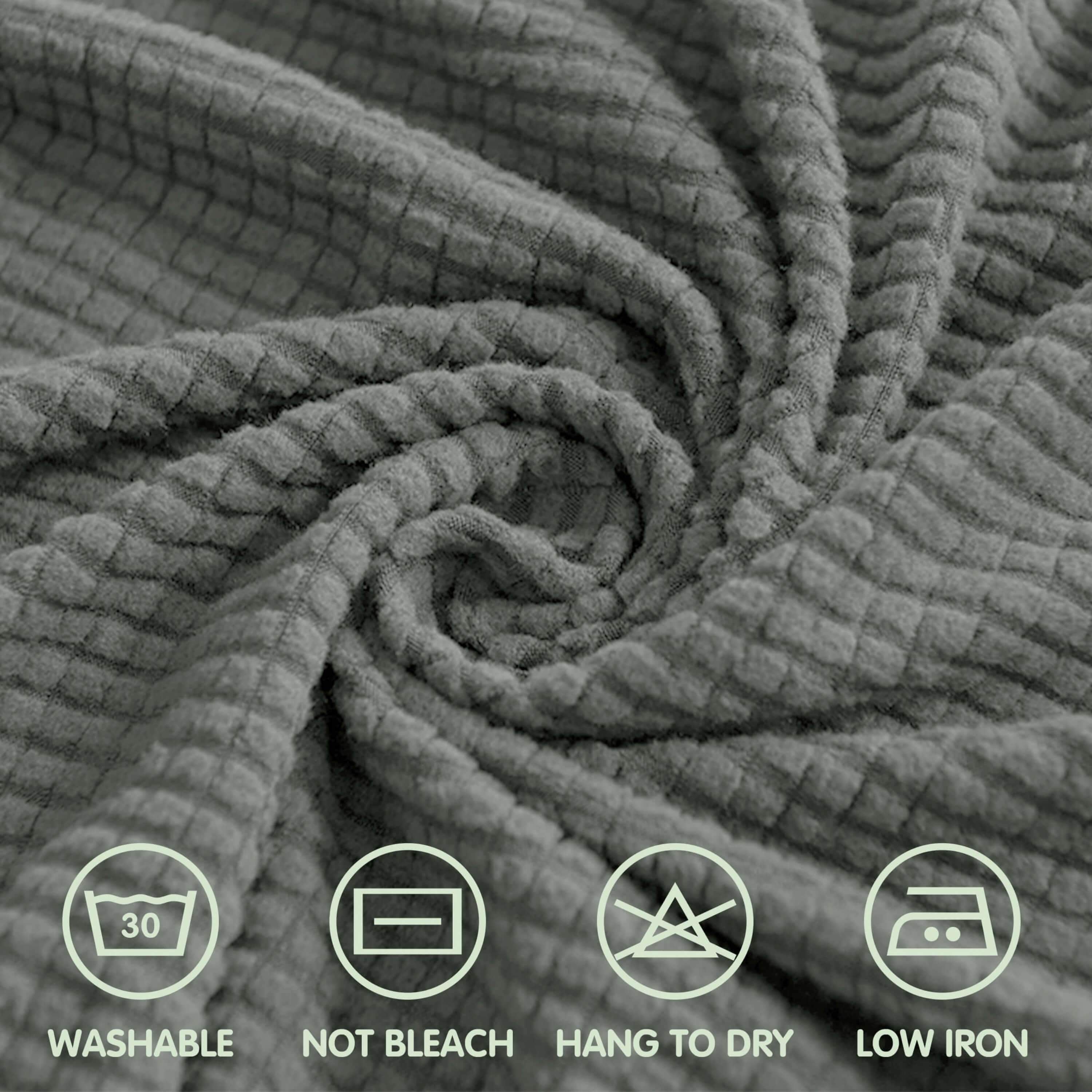 CHUN YI Sofa Cover with Separate Cushion Slipcover Stretch Checks (Sofa, Dove Gray)