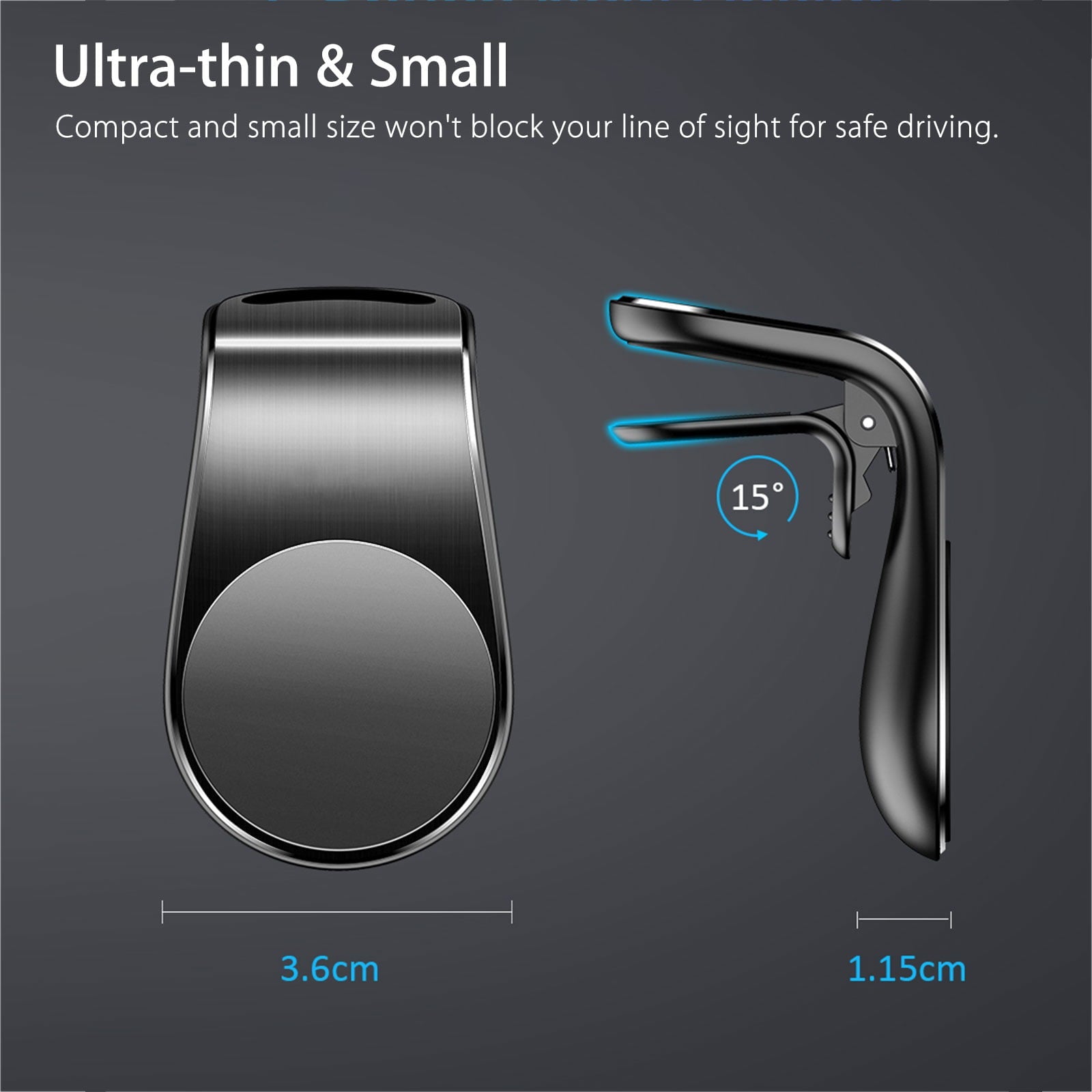 EEEkit Magnetic Car Phone Mount, Universal Air Vent Clip Phone Holder, Hands Free Car Phone Mount Fit for iPhone 14 13 12 11 Pro Xs Max XR Plus, Samsung Galaxy S20 S10+ S22, Smartphones