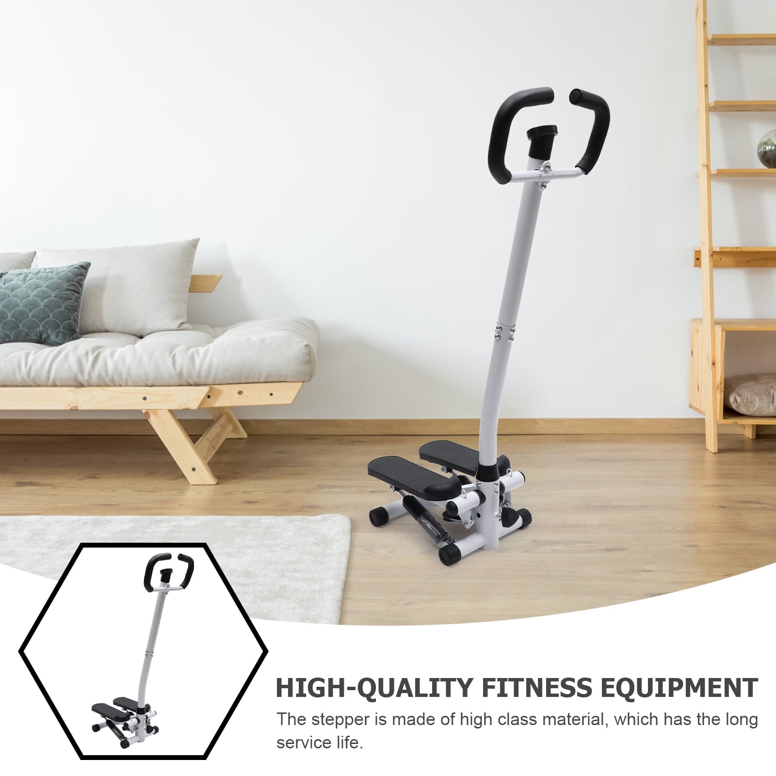 HEMOTON 1Pc Fitness Stepper Stepping Machine with Handlebar Household Fitness Equipment