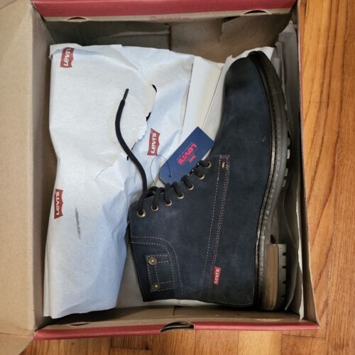 Levi's Men Work Boots Sheffield Size US 10.5M Navy Suede