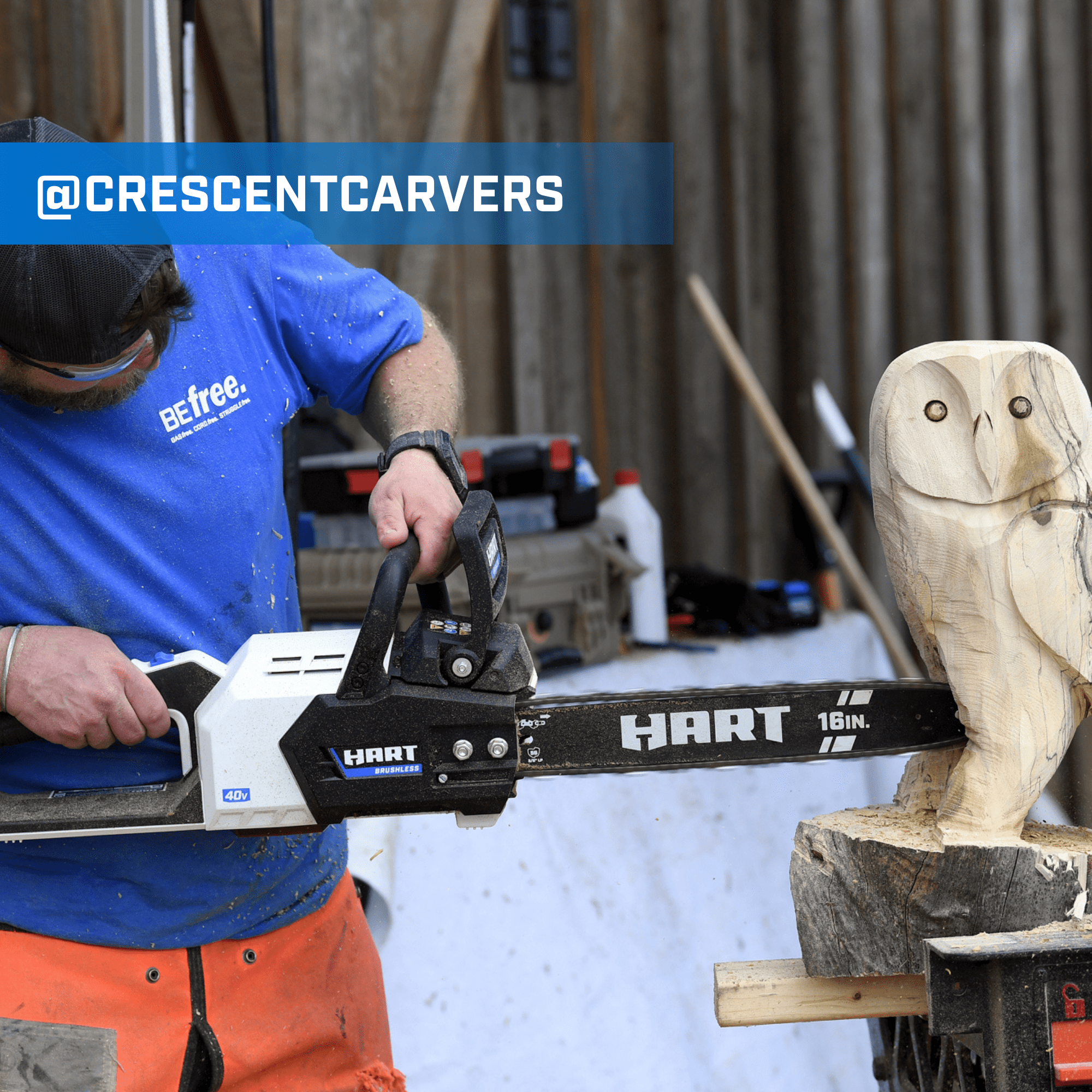 HART 40-Volt 16-inch SUPERCHARGE Battery-Powered Brushless Chainsaw Kit, (1) 4.0 Ah Lithium-Ion Battery