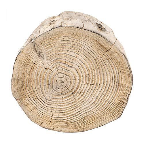 Ball Cast Concrete Stool End Table 16.5"h Grey Whi