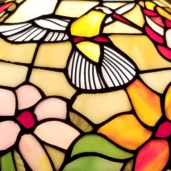 19 in. Tiffany Style Hummingbird Design Table Lamp