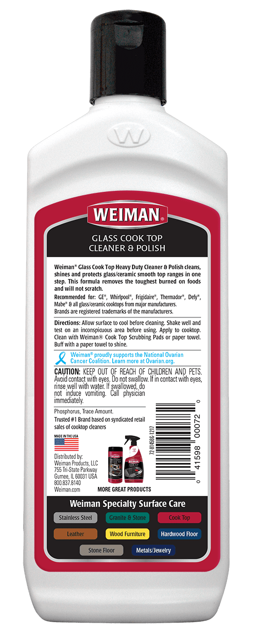 Weiman Glass Cooktop Cleaner and Polish - 15 Ounce