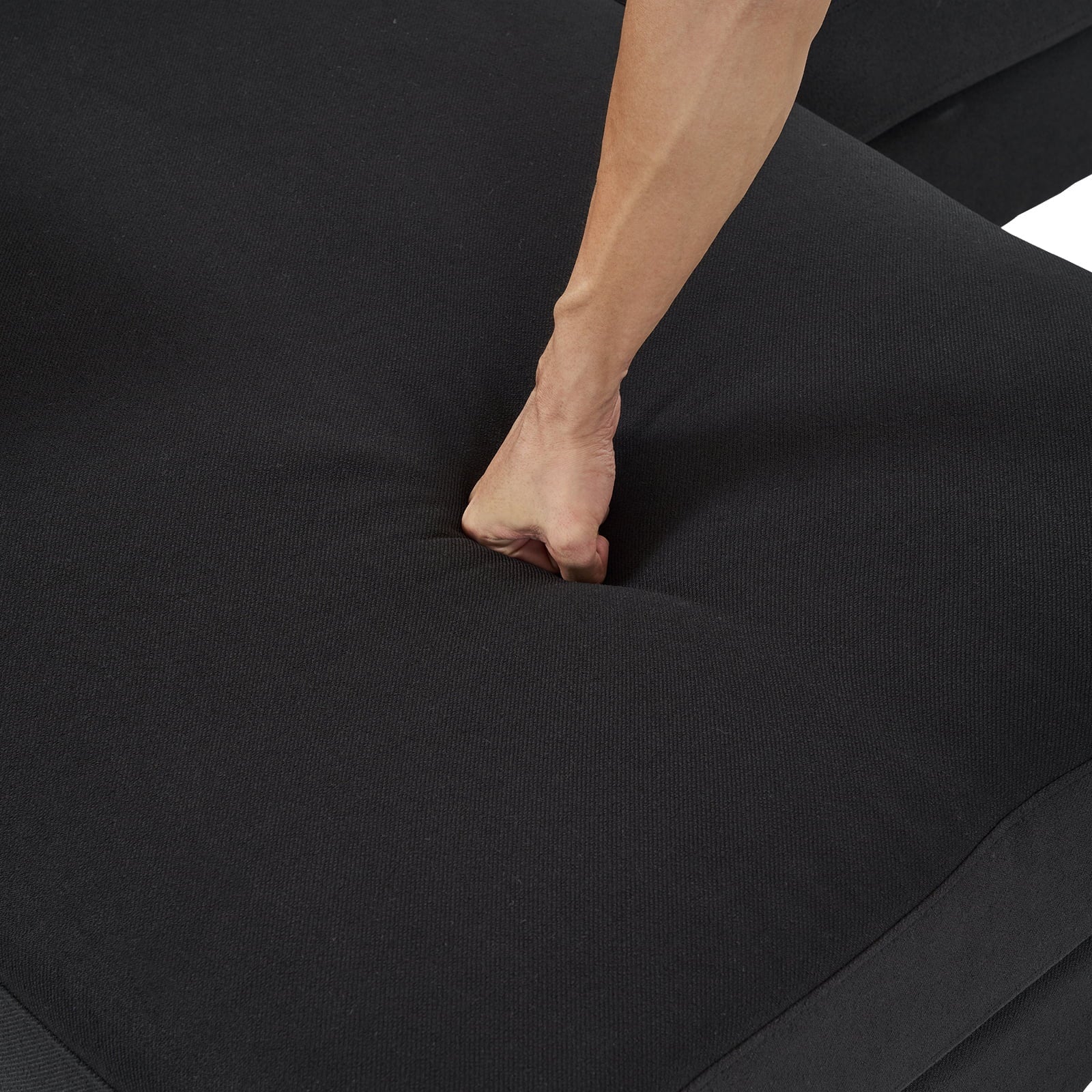 Zimtown Convertible Sectional Sofa,U Shaped Couch with Double Reversible Chaise, Soft Linen Fabric Sectional Couch with Metal Feet Black