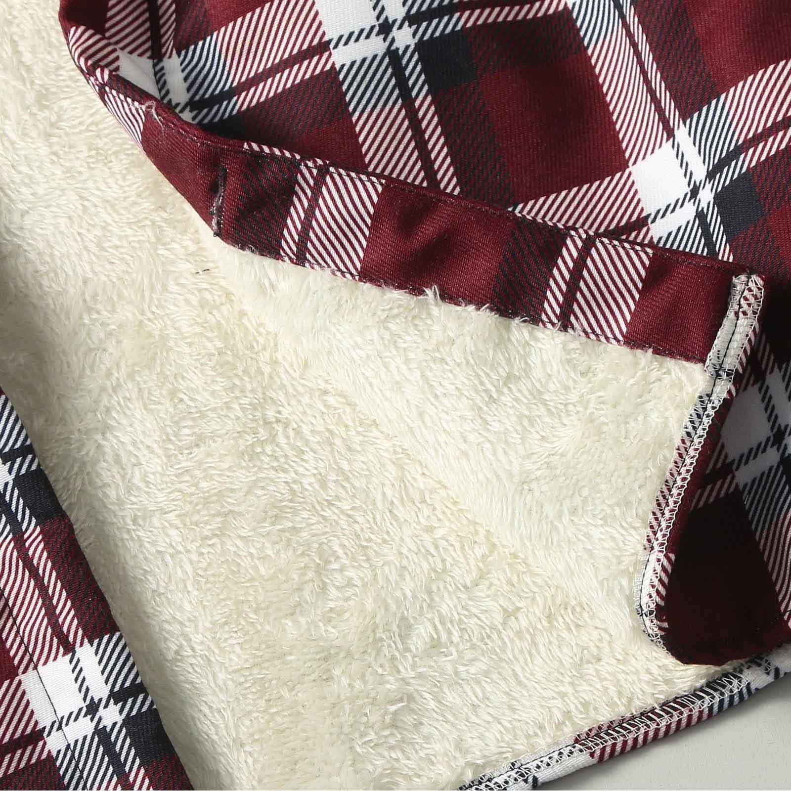 Mens Thermal Sherpa Fleece Lined Flannel Hoodies Button Down Long Sleeve Puffer Jackets Big and Tall Zip Up Plaid Coats