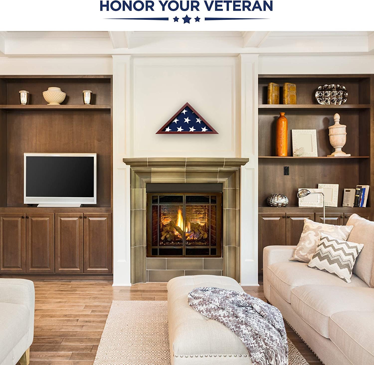 American Flag Display Case for Burial, Veterans Funeral Flag 25.5 x 13 inches