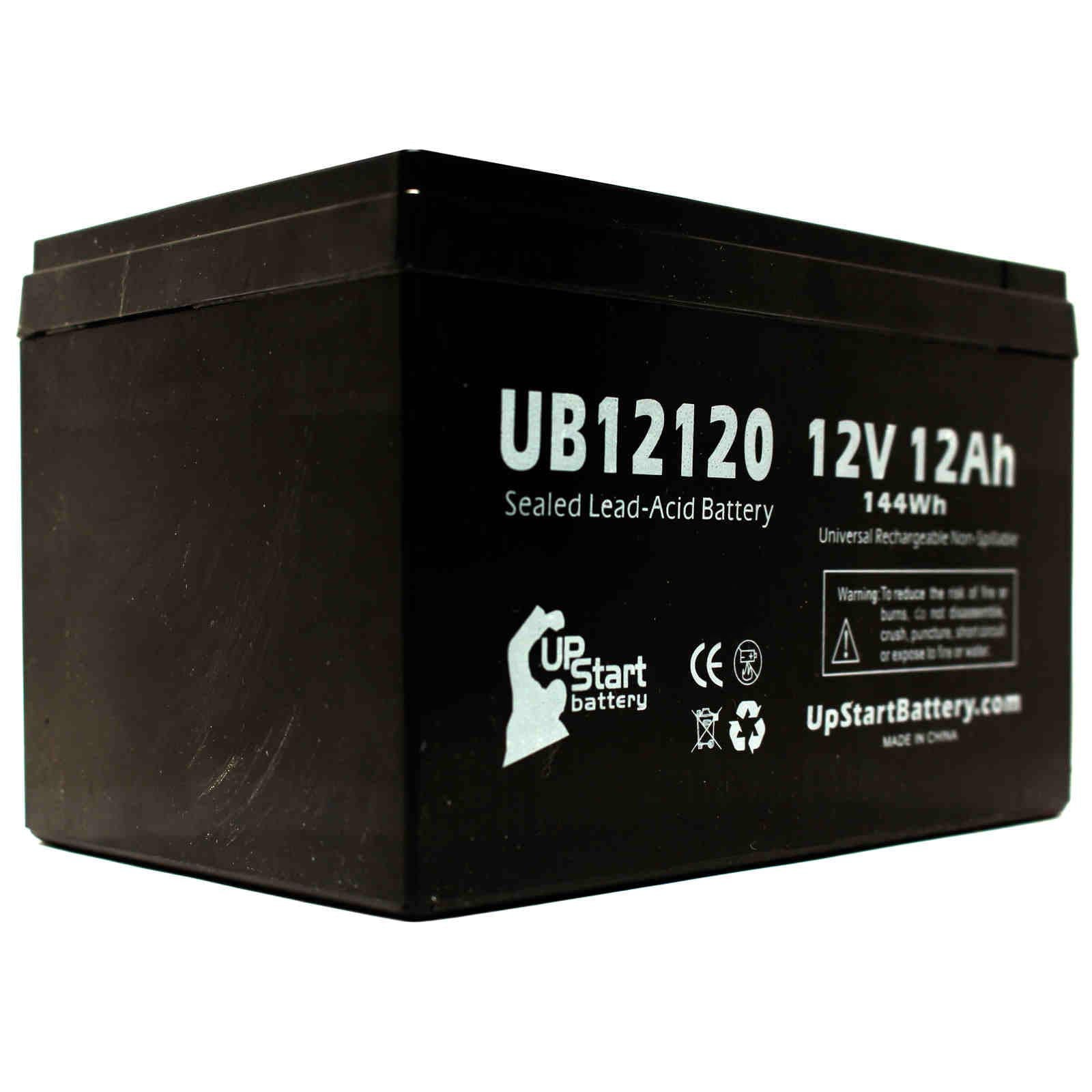 2x Pack - Mongoose CX24V450 Battery Replacement - UB12120 Universal Sealed Lead Acid Battery (12V, 12Ah, 12000mAh, F1 Terminal, AGM, SLA) - Includes 4 F1 to F2 Terminal Adapters