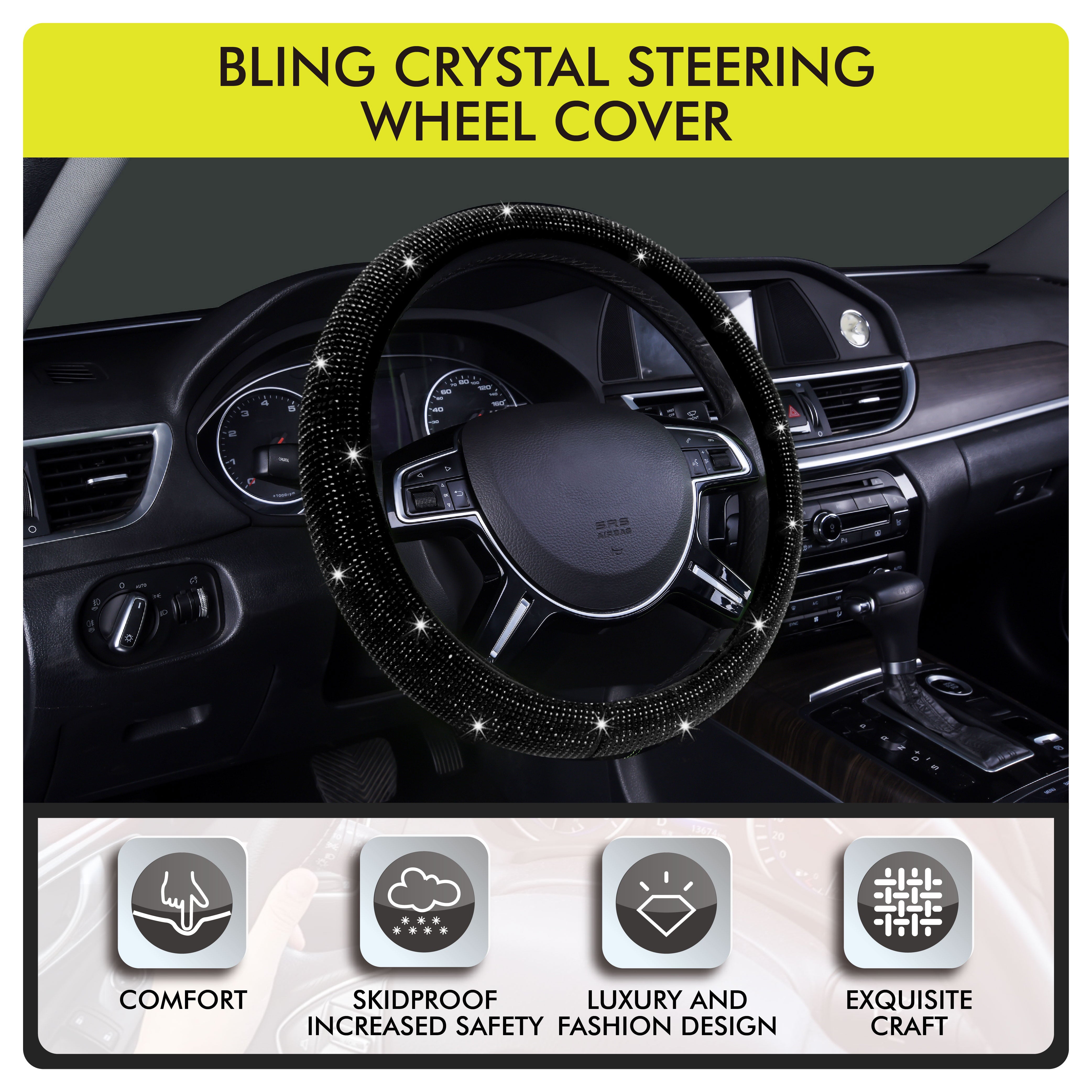 Auto Drive Black Bling Crystal Combo Kits, Set of 3, LY205214