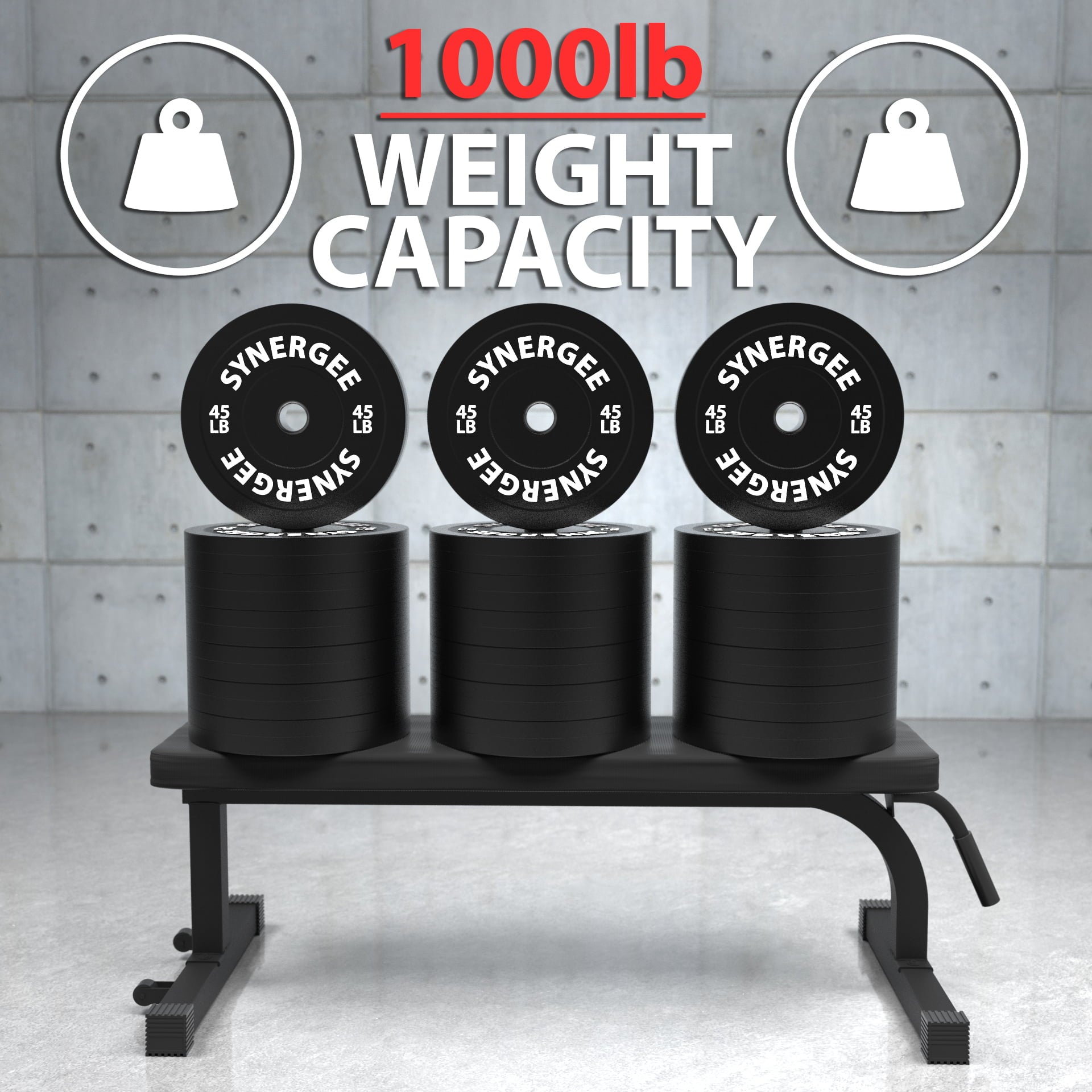 Synergee Flat Bench –Perfect for Pressing Exercises – Flat Bench for Dumbbell & Barbell Press Workouts – Home/Garage gym