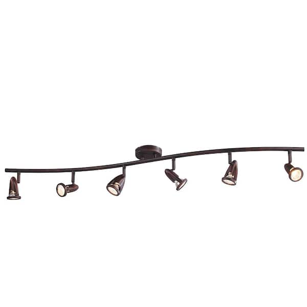 Stingray 4 ft. 6-Light Oil Rubbed Bronze Track Light Fixture with Adjustable Heads