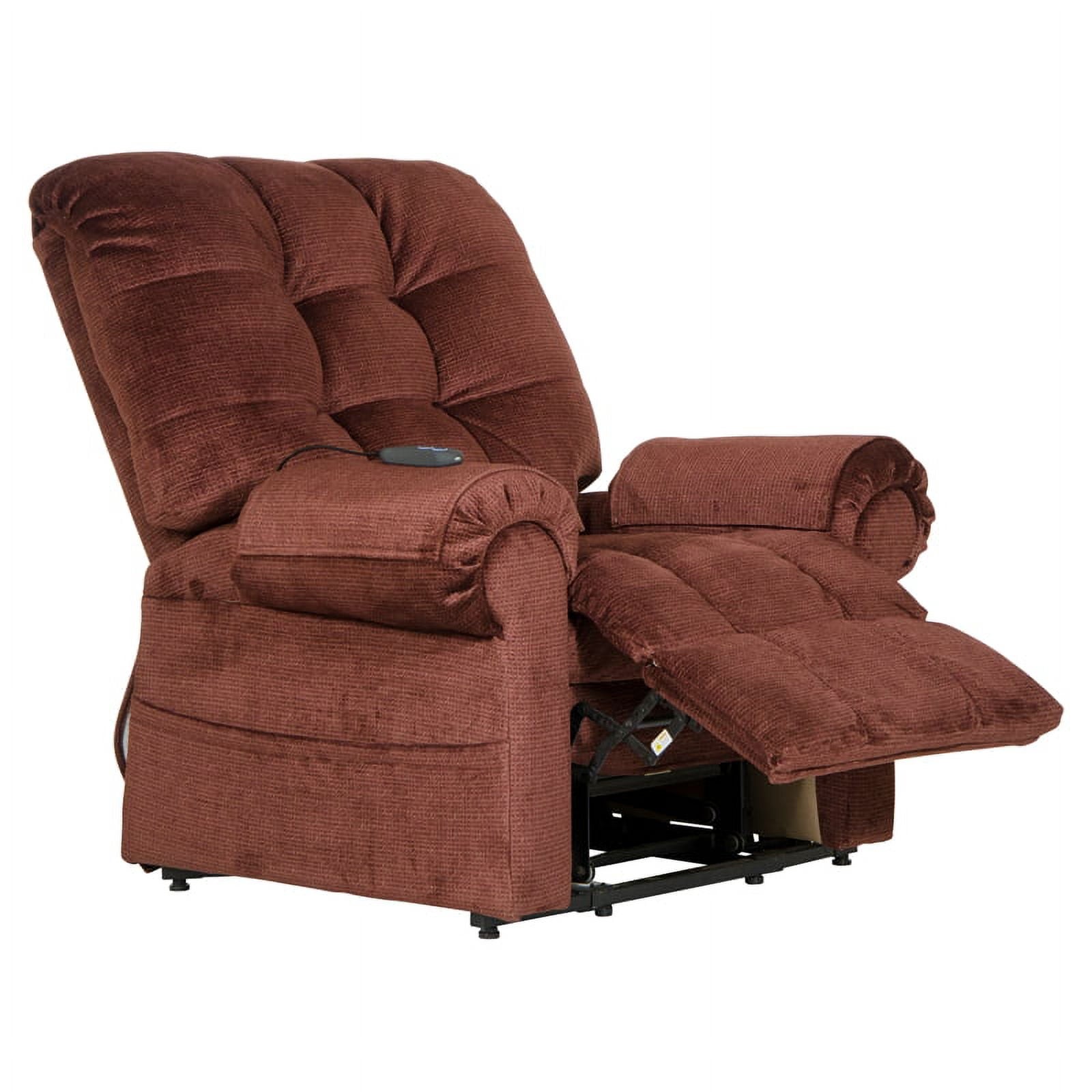 Catnapper Abena Power Lift Assist Lay Flat Recliner in Merlot Polyester Fabric