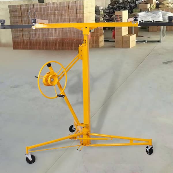 16 ft. Yellow Drywall Panel Hoist Drywall Lift Rolling Panel Hoist Jack Lifter