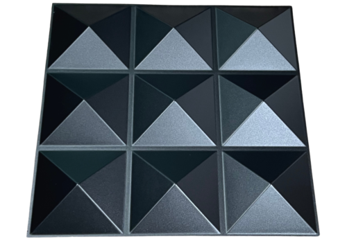 3D Wall Panel - Pyramid - Black - Acoustic Diffuser Panel - Acoustic Diffusion