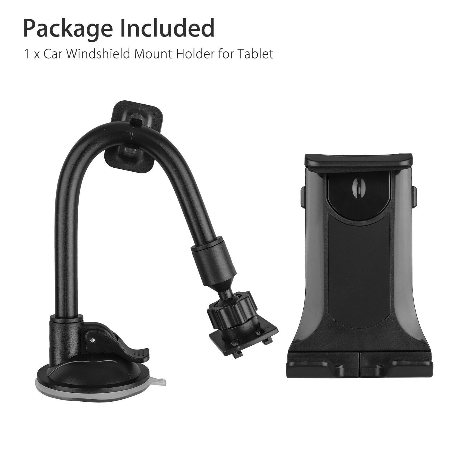 Tablet Car Mount Holder, TSV Long Arm Suction Cup Mount Stand Cradles for 4-12inch Tablet Cell Phone SUV Truck Vehicle Auto, Windshield Mount Holder, 360degree Rotating Hands-Free Navigation